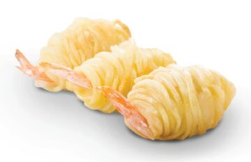 Crujiente de Patata con Langostino