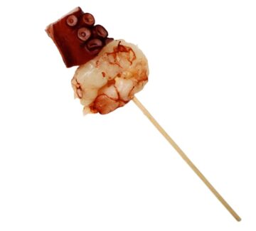 Brocheta de Gamba y Pulpo